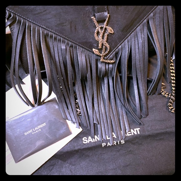 Yves Saint Laurent YSL Fringe Monogram Purse Bag - Picture 2 of 9